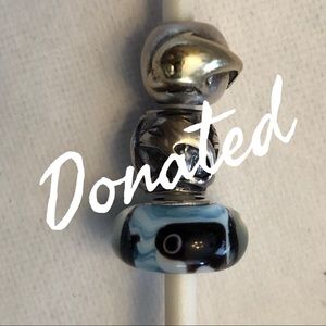 🐬 Set of 3 Sterling Silver Beads Dolphin Orca 🐬